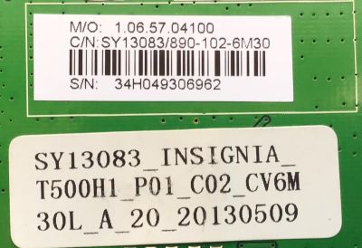 TARJETA INTERFACE PARA TV INSIGNIA / NUMERO DE PARTE 890-102-6M30 / CV6M30L-A / SY13083 / 34H049306362 / MS-1E198407 / MODELO NS-50L440NA14 - Imagen 3